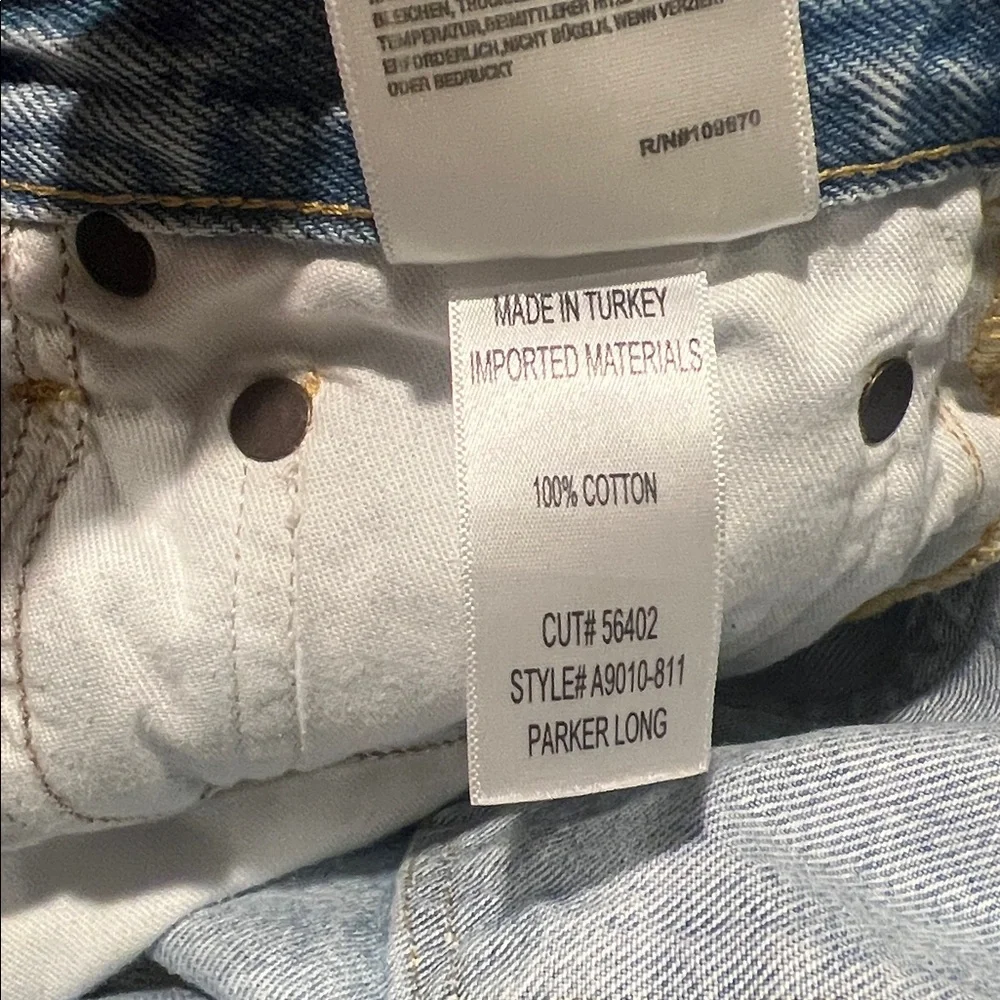 AGOLDE Parker Long Distressed Jean Shorts, Size 23